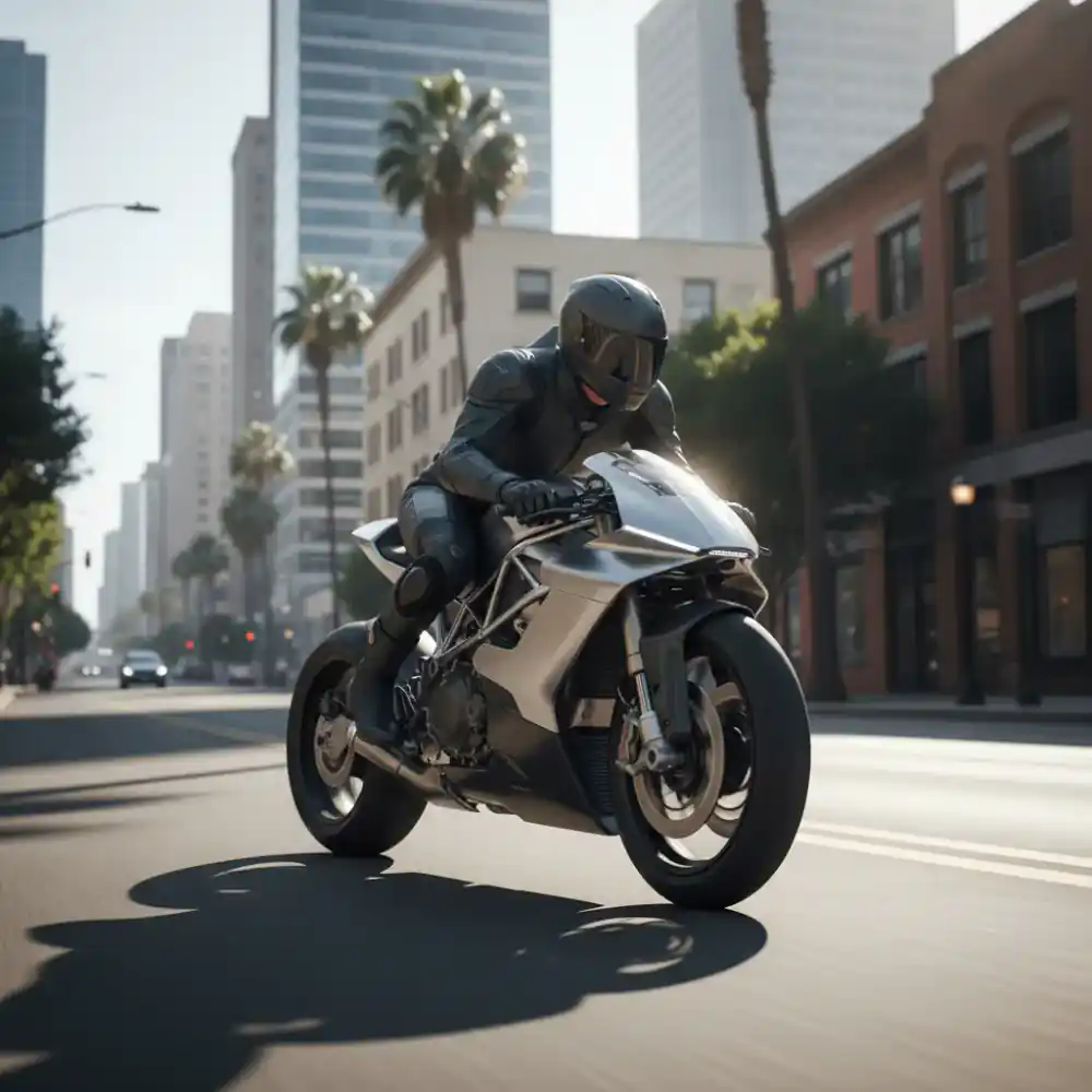 Rider testing prototype on the road